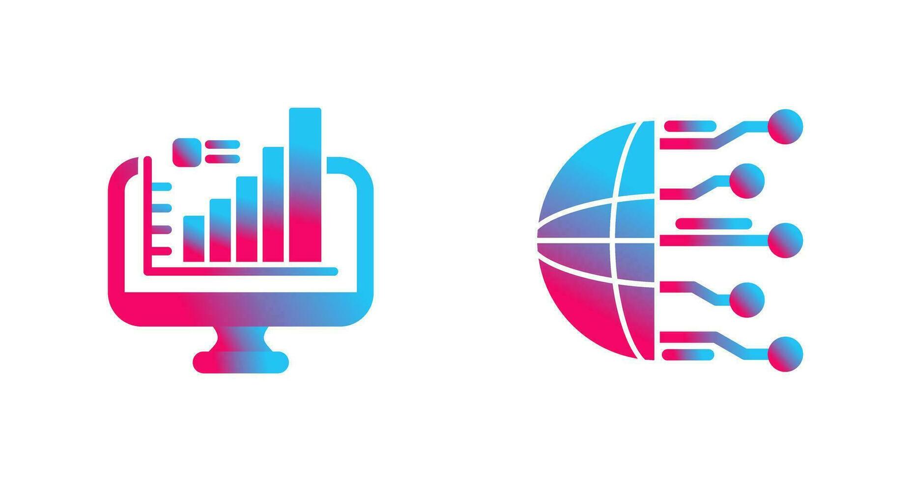 Monitor and Network Icon vector
