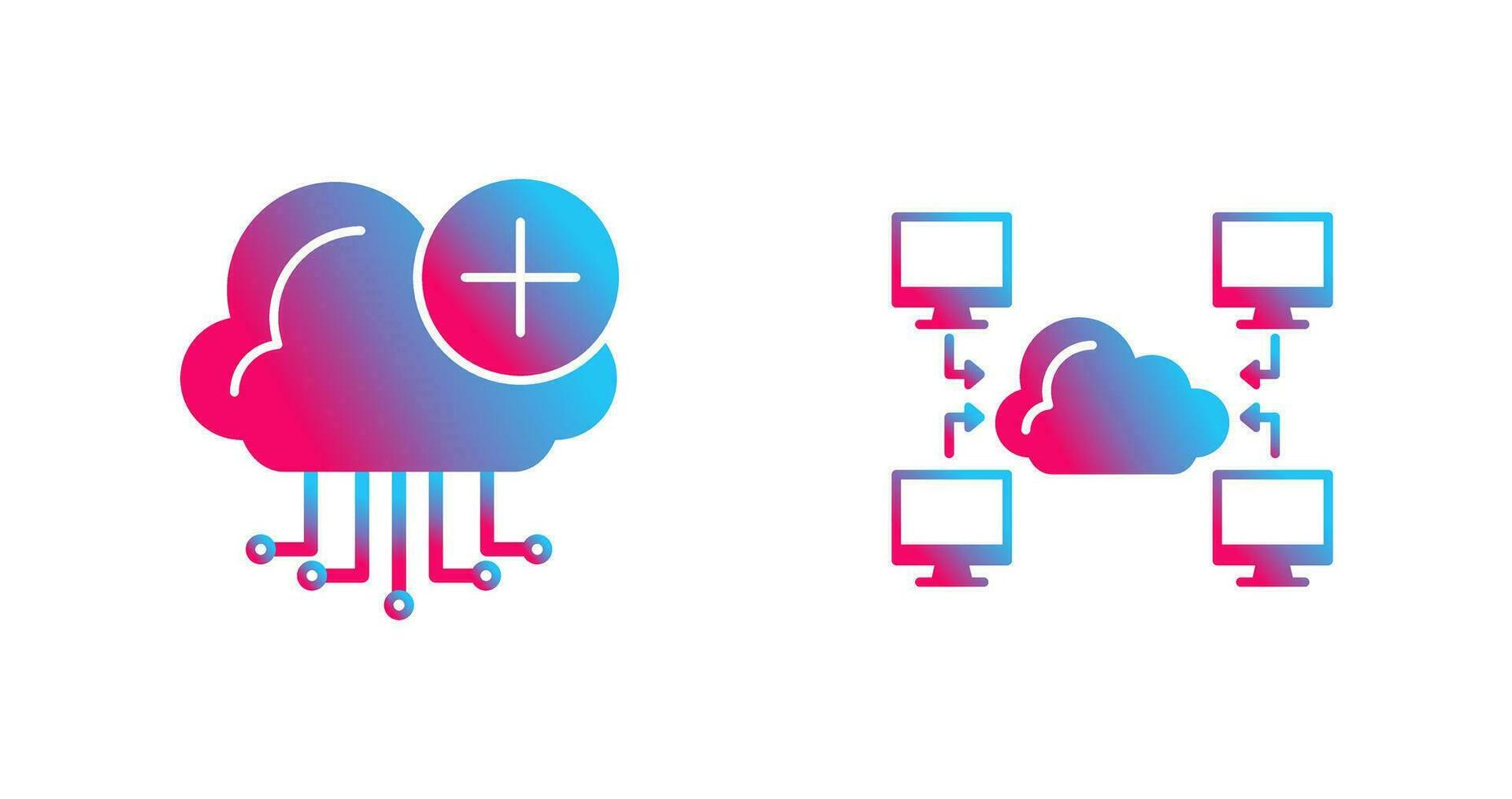 nube informática y computadora icono vector