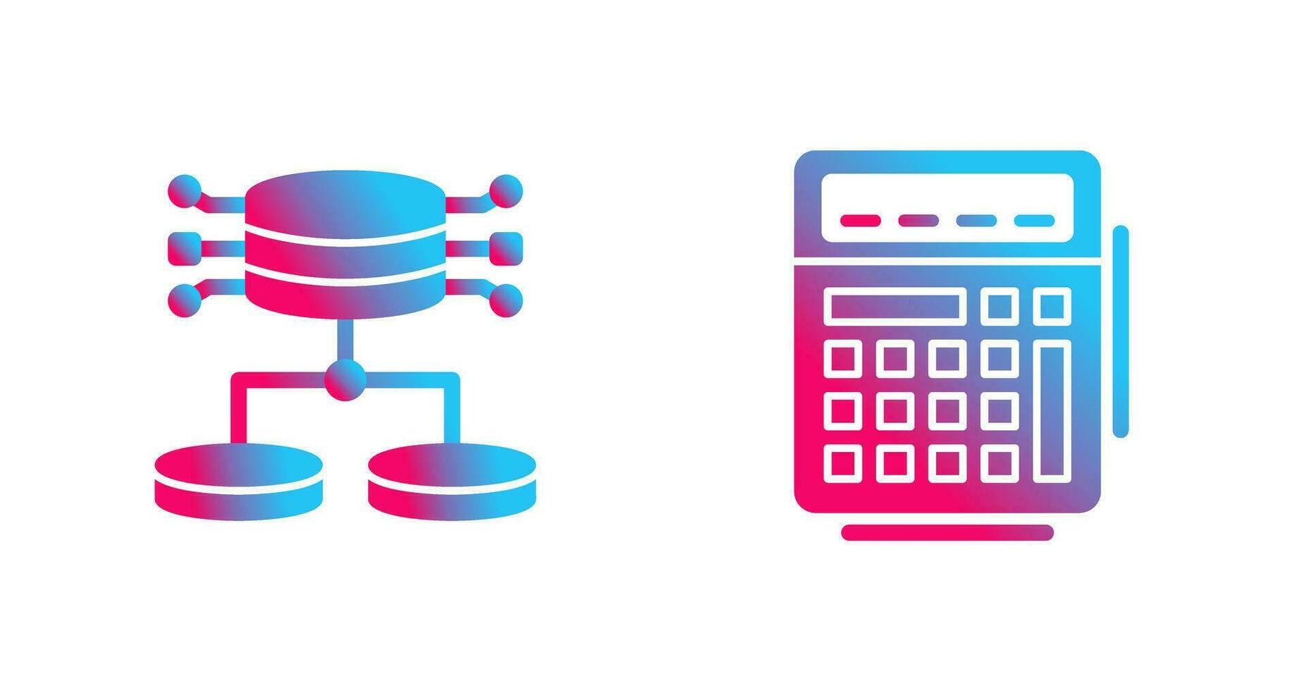 Structured Data and Calculator Icon vector