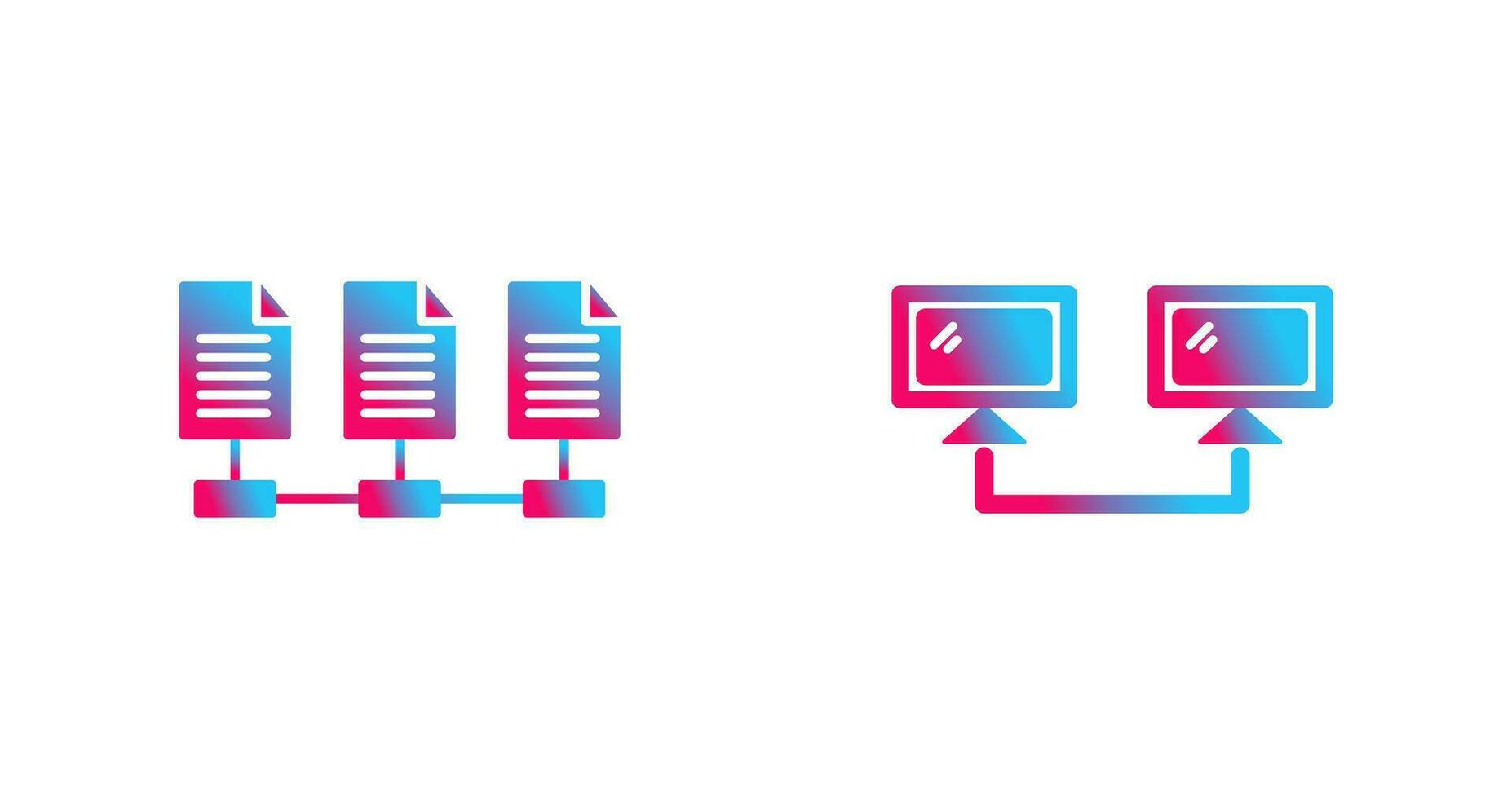 Connectesd Systems and Network Files Icon vector