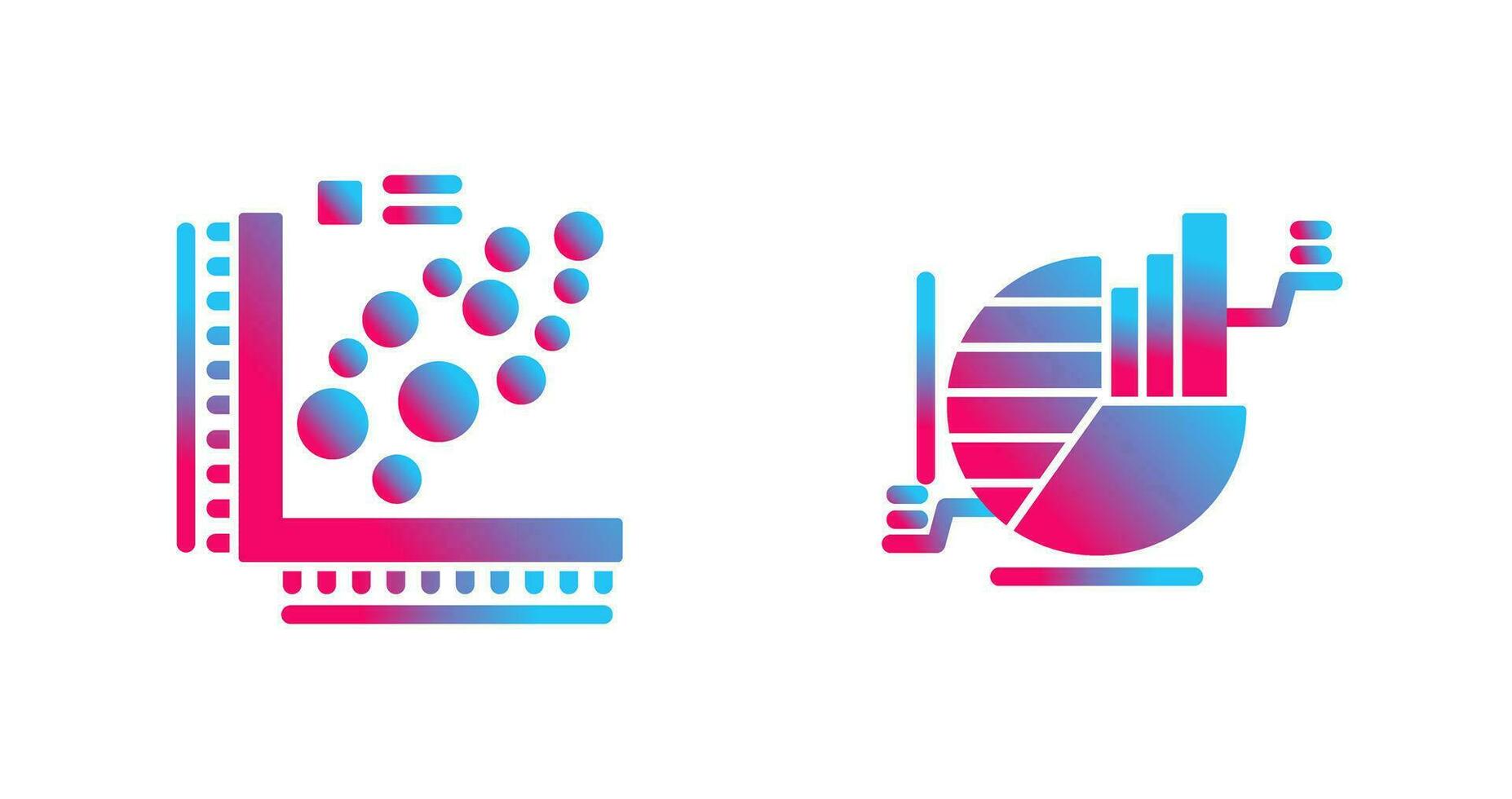Plot and Pie Chart Icon vector