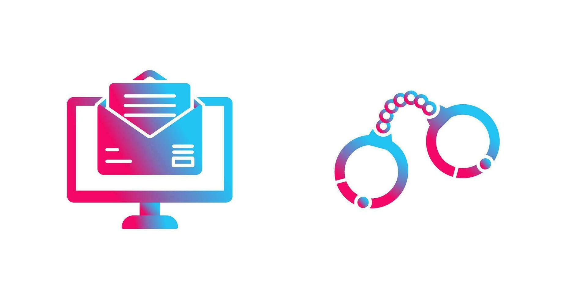 Mail and Handcuffs Icon vector