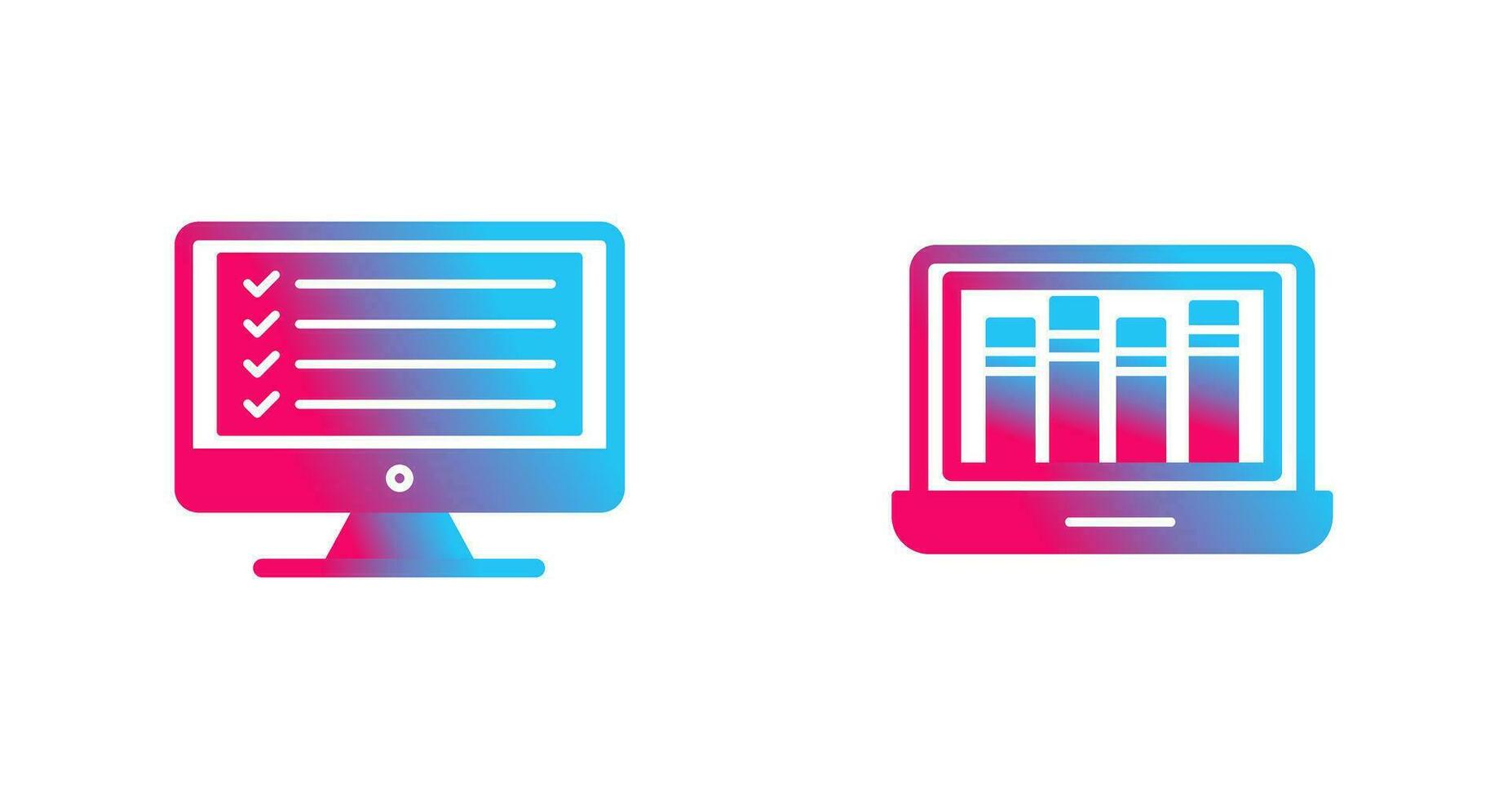 Online Checklist and Online Library Icon vector