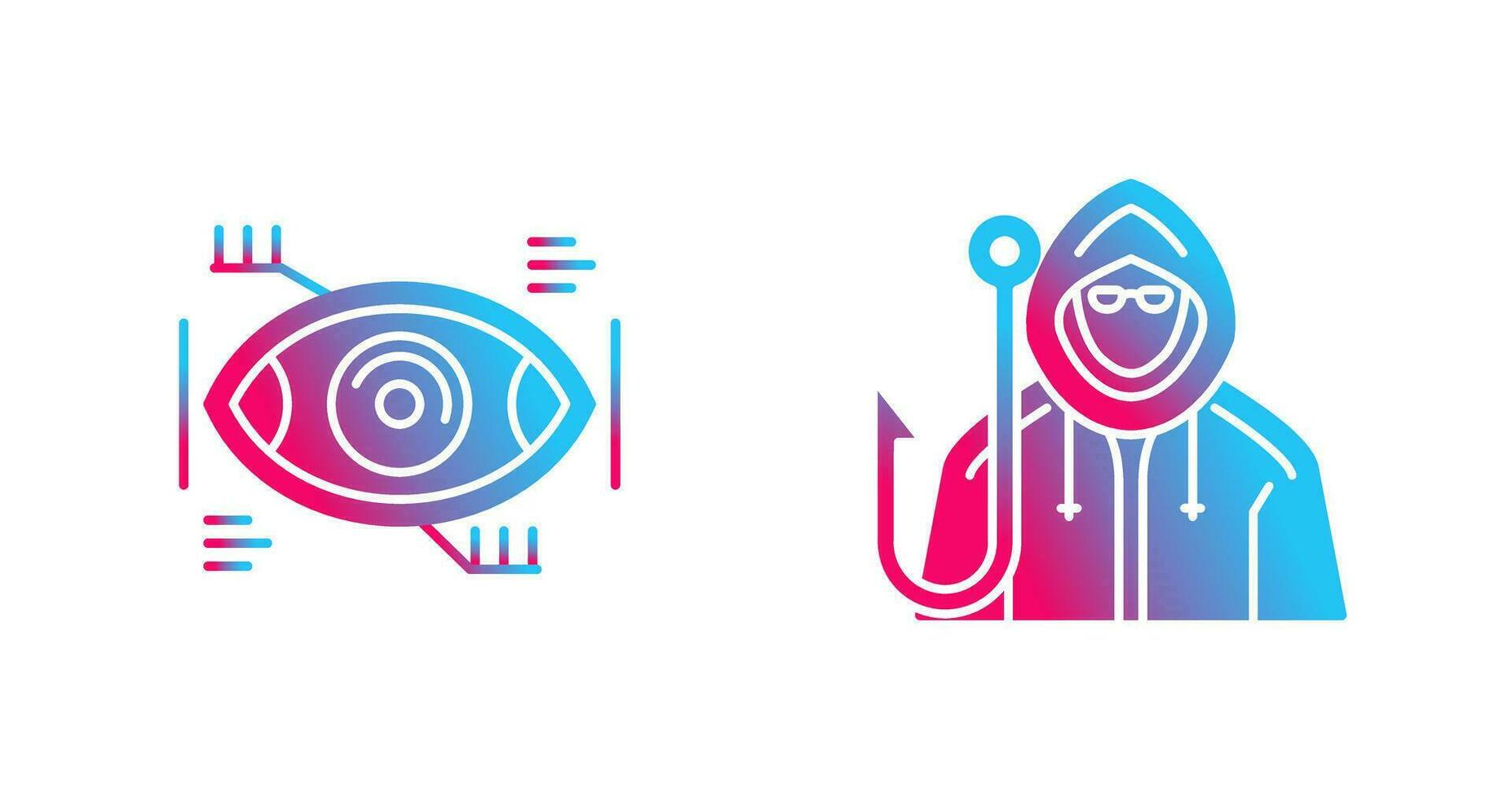 Eye Recongnition and Phishing Icon vector