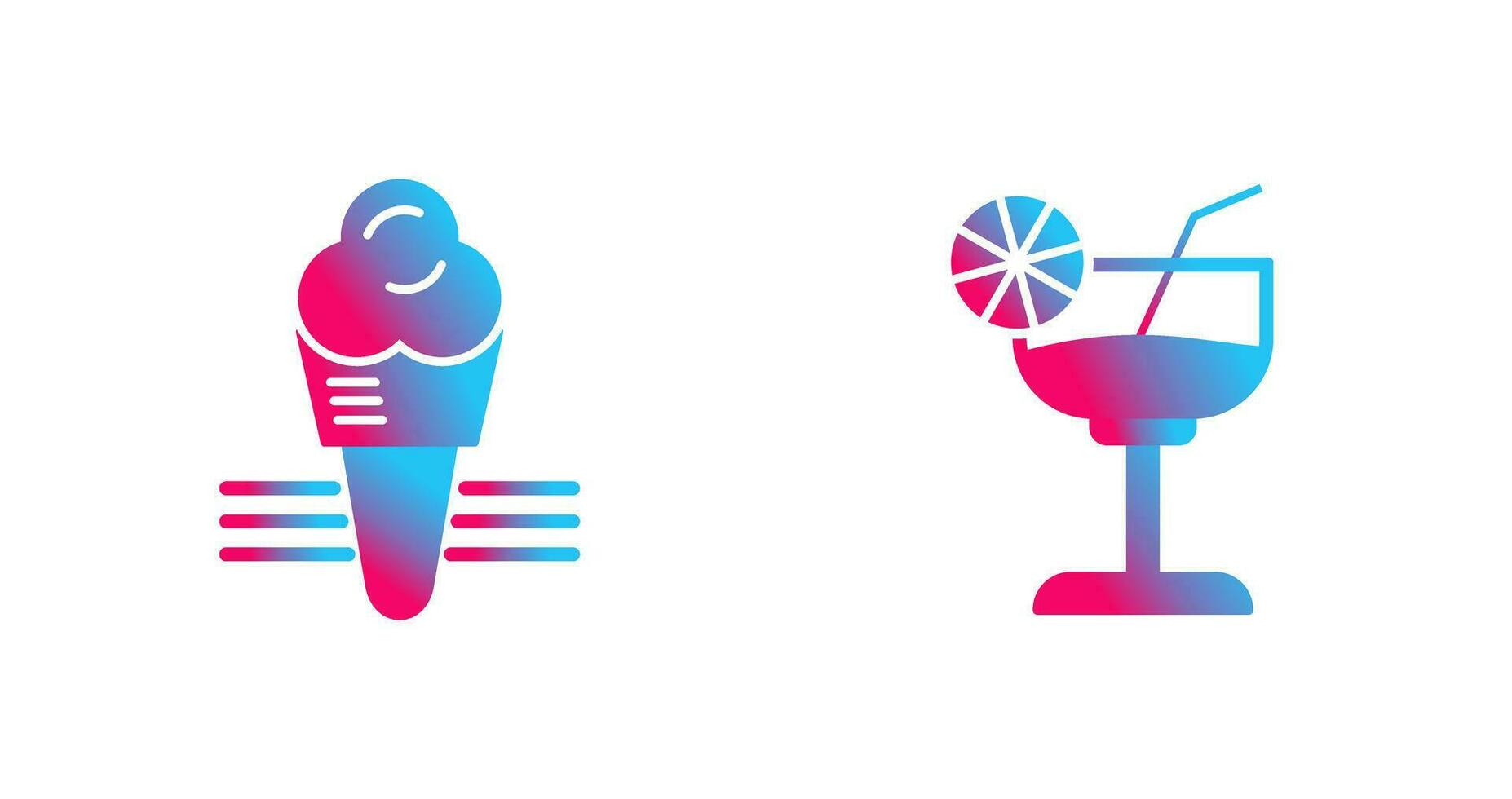 Ice Cream and Cocktail Icon vector