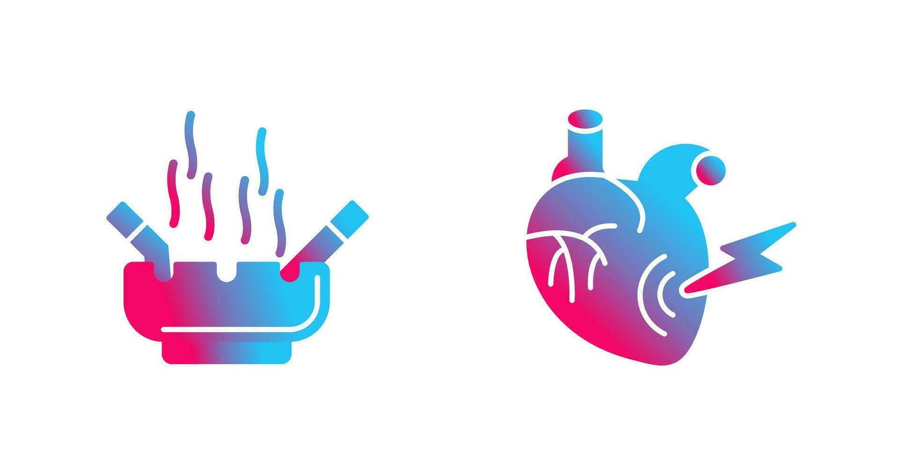 Heart Attack and hashtray Icon vector