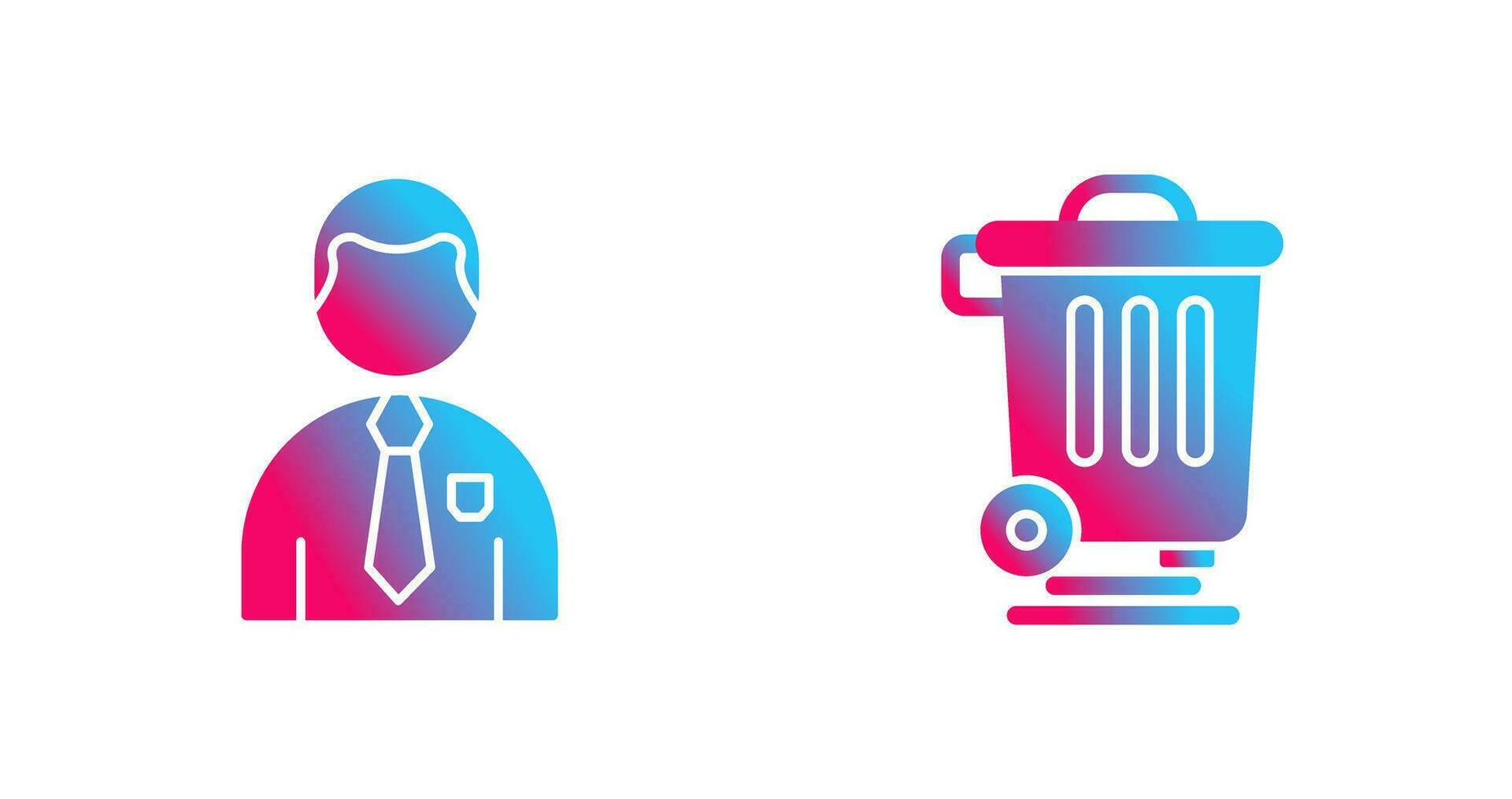 Employee and Dustbin Icon vector