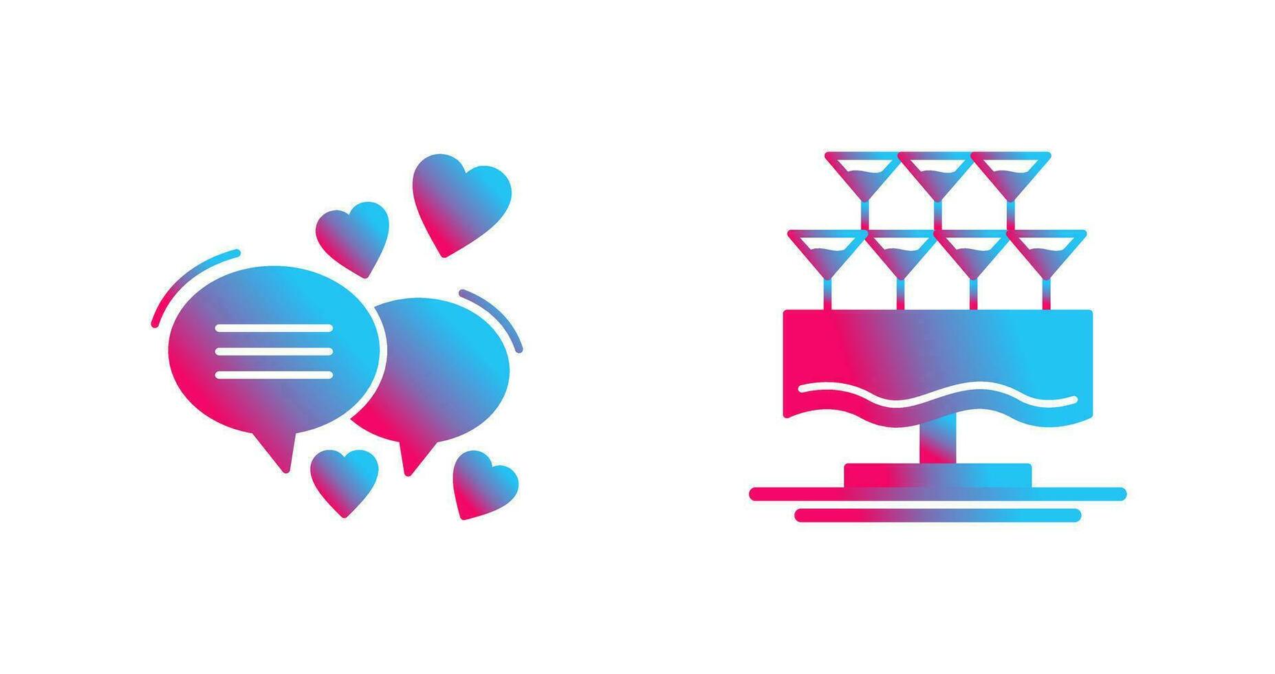 Love Chat and Glasses Icon vector