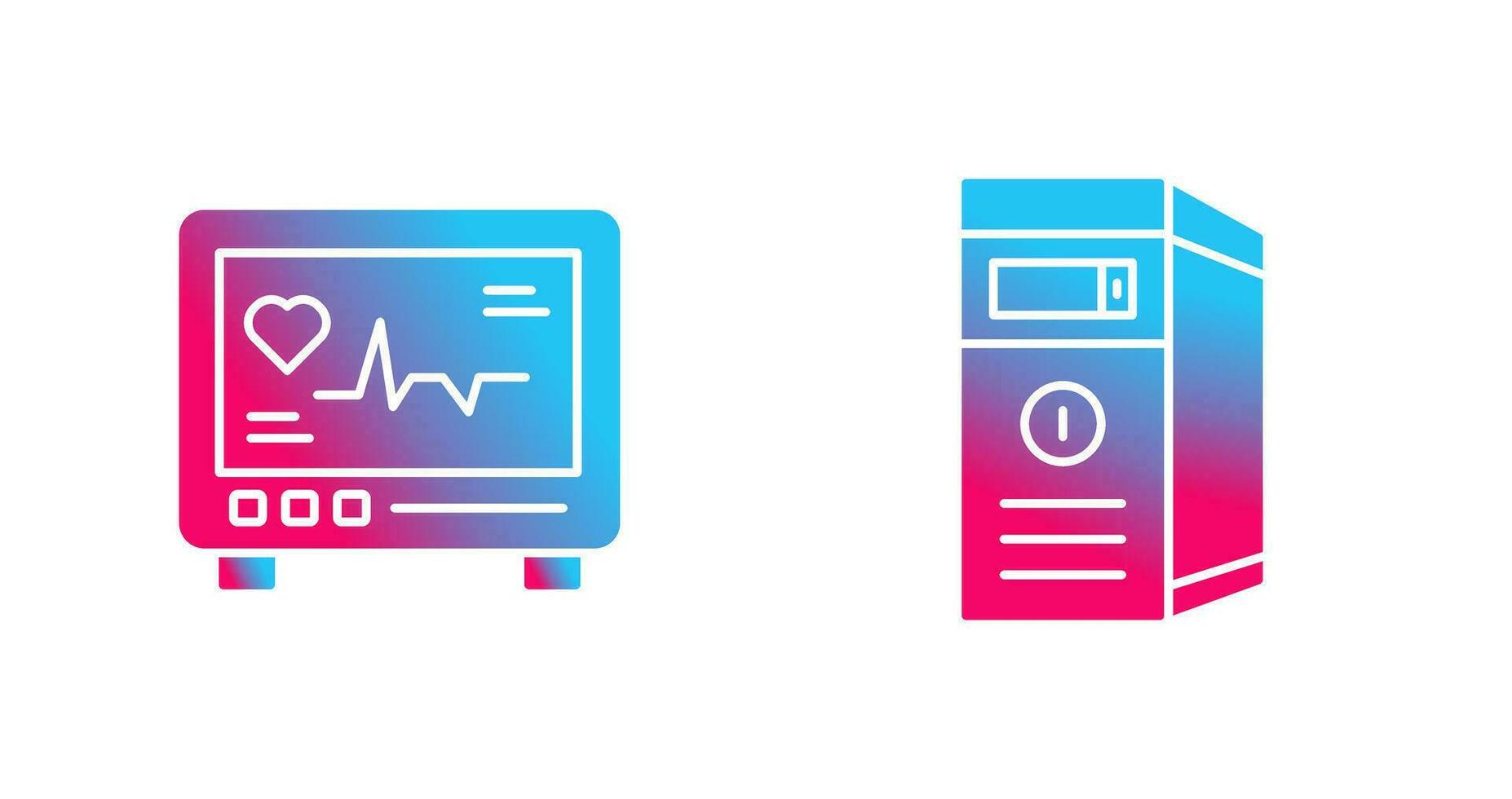 Cardiogram and Cpu Icon vector