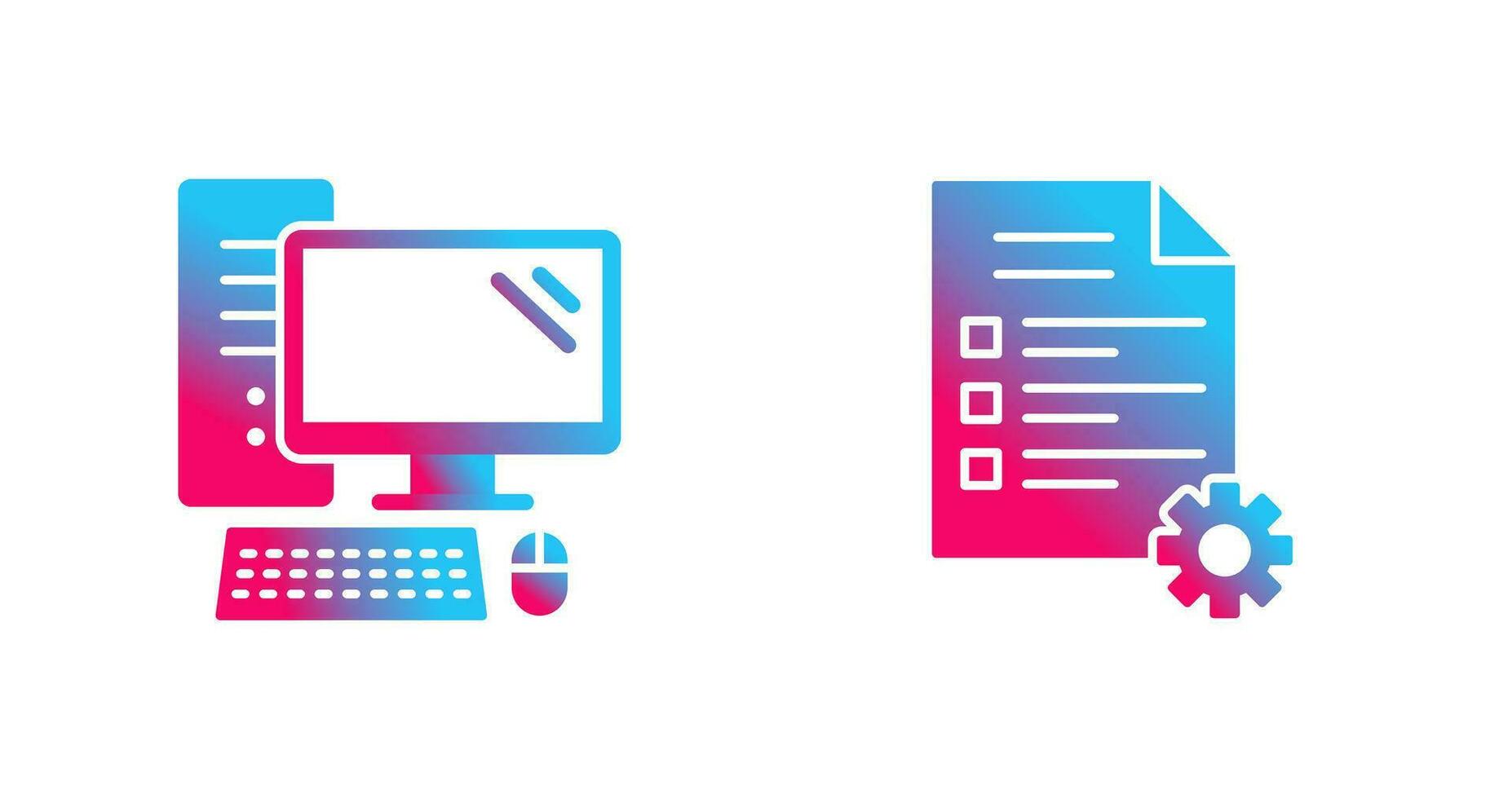 Computer and Test Icon vector