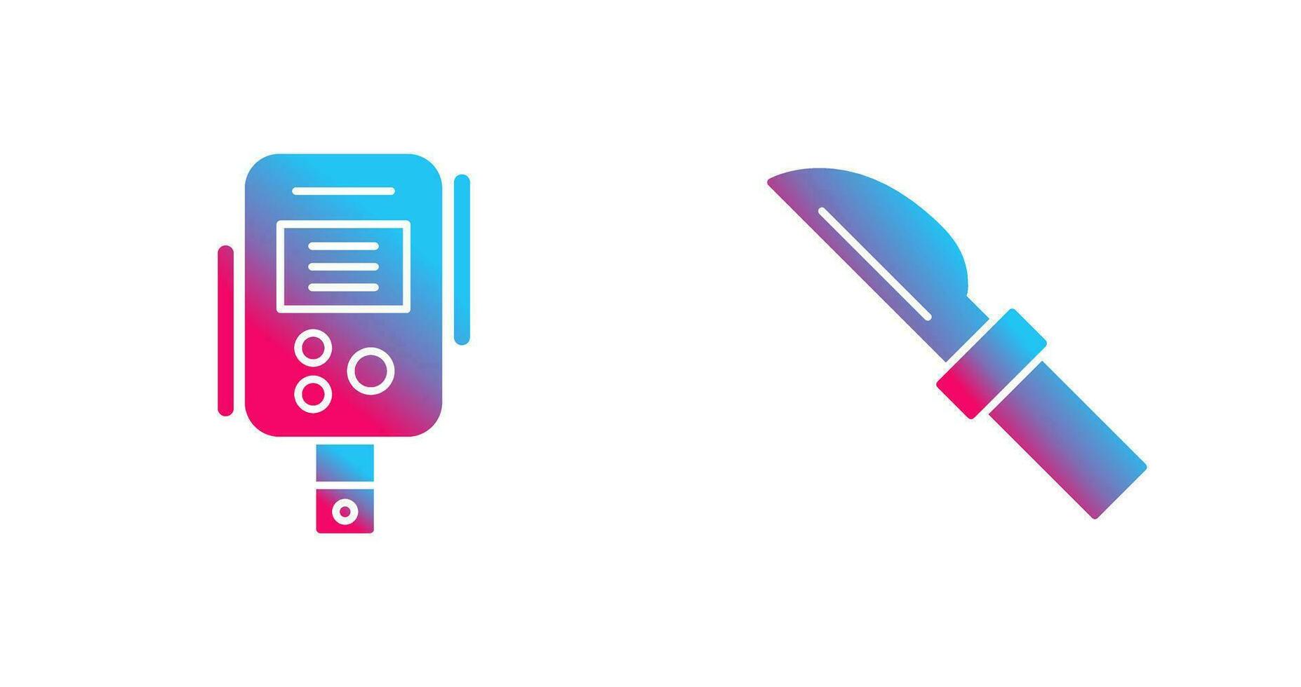 Diabetes Test and Knife Icon vector