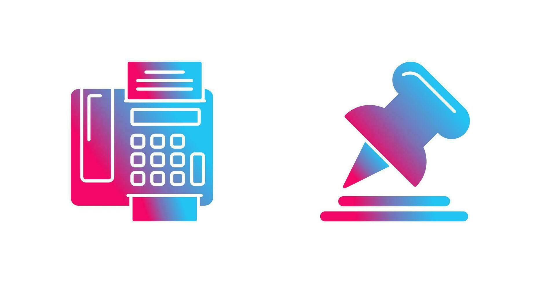 Fax Machine and Pin Icon vector