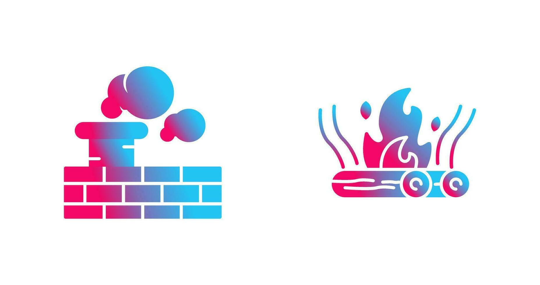 Chimney and Bonfire Icon vector