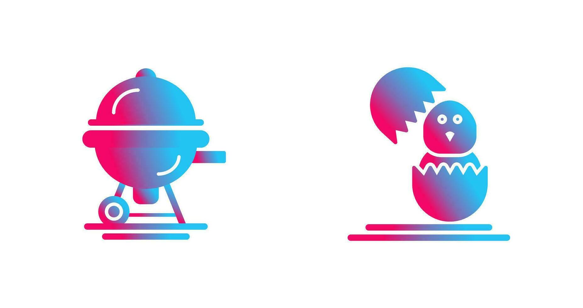 Barbecue and Chick Icon vector