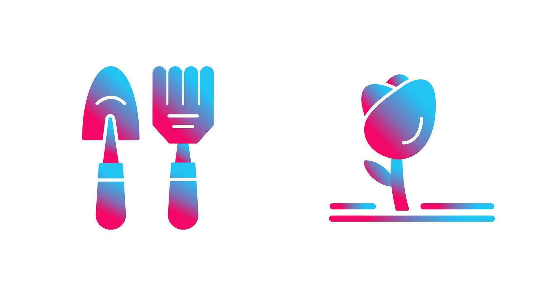 Gardening Tools and Tulip Icon vector