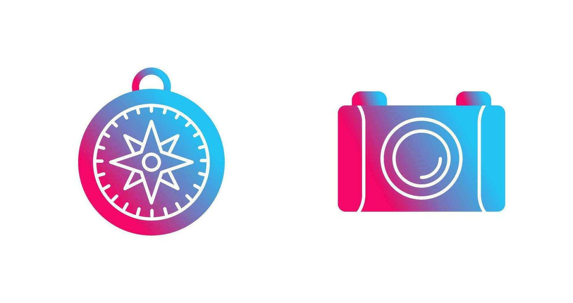 Compass and Camera Icon vector