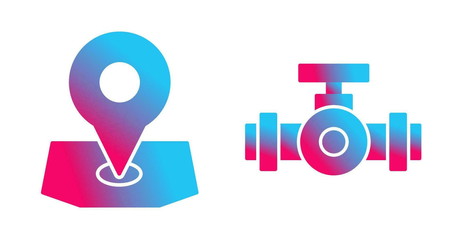 Location and Plumbing Icon vector