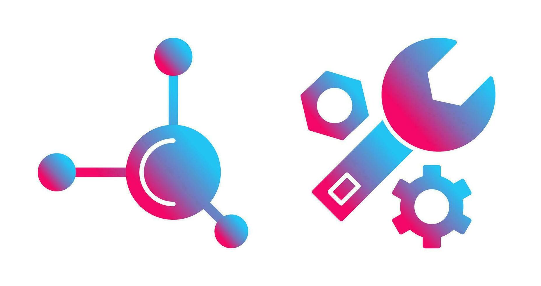 Molecule and Wrench Icon vector