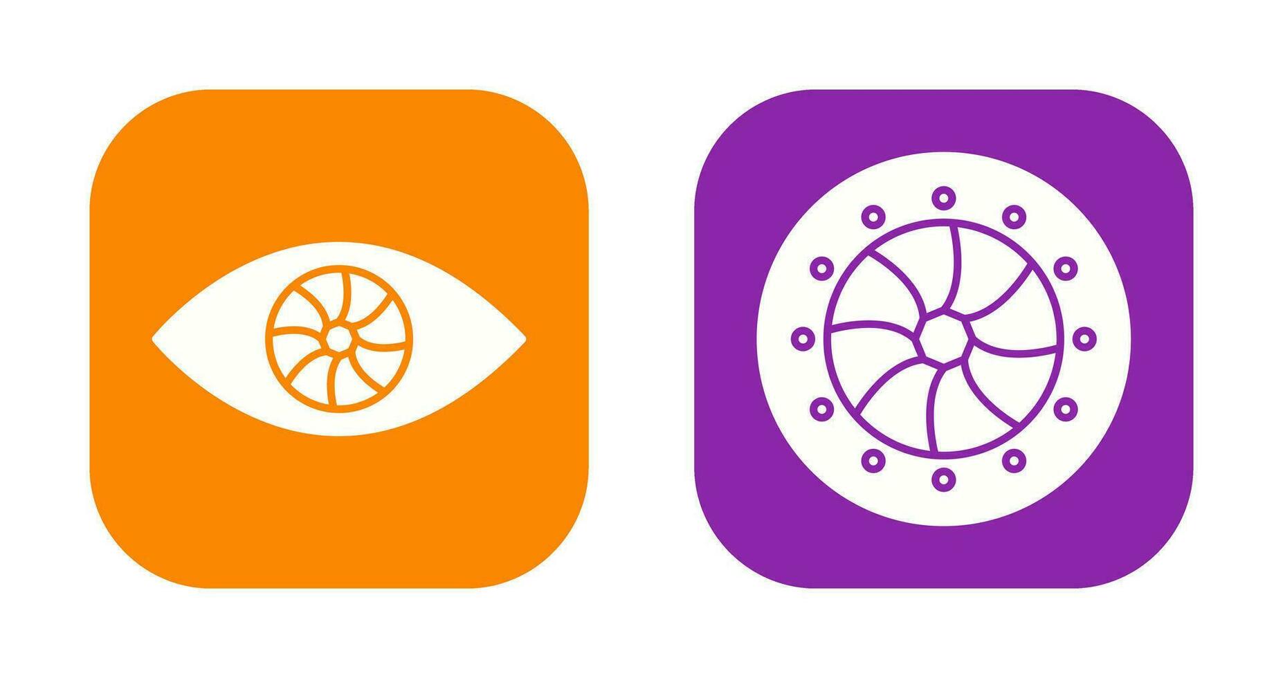 eye and optical diaphram Icon vector