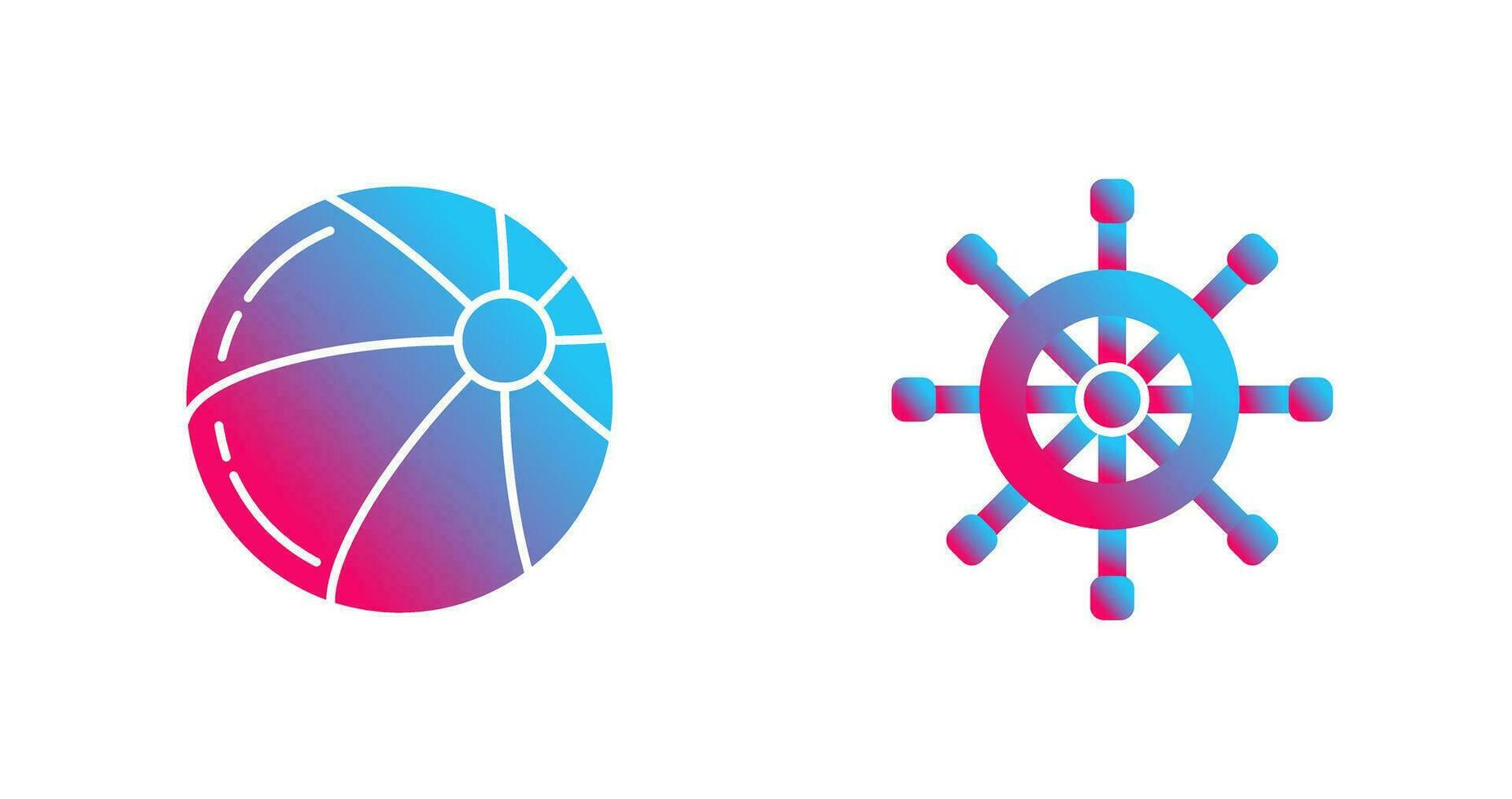 Beach Ball and Rudder Icon vector