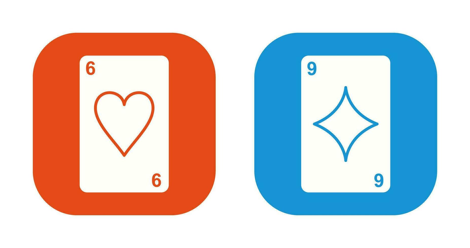 heart cards and diamonds card Icon vector