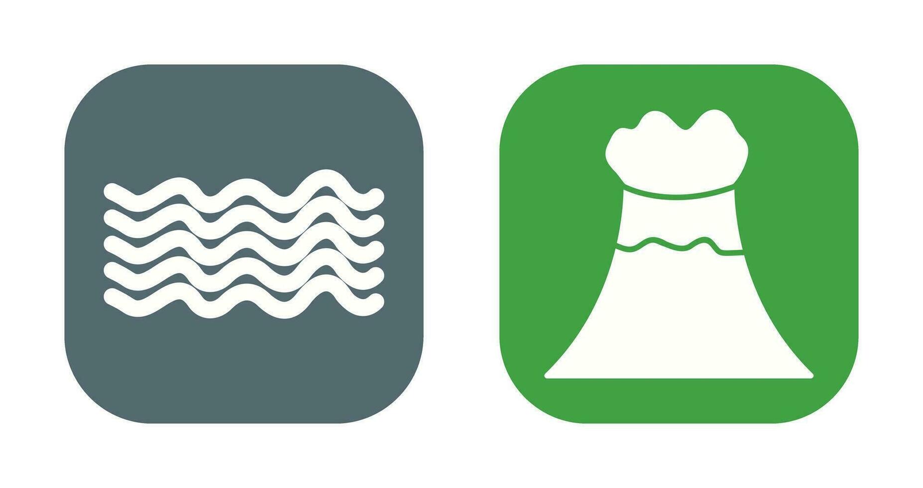 magnetic waves and volcano Icon vector