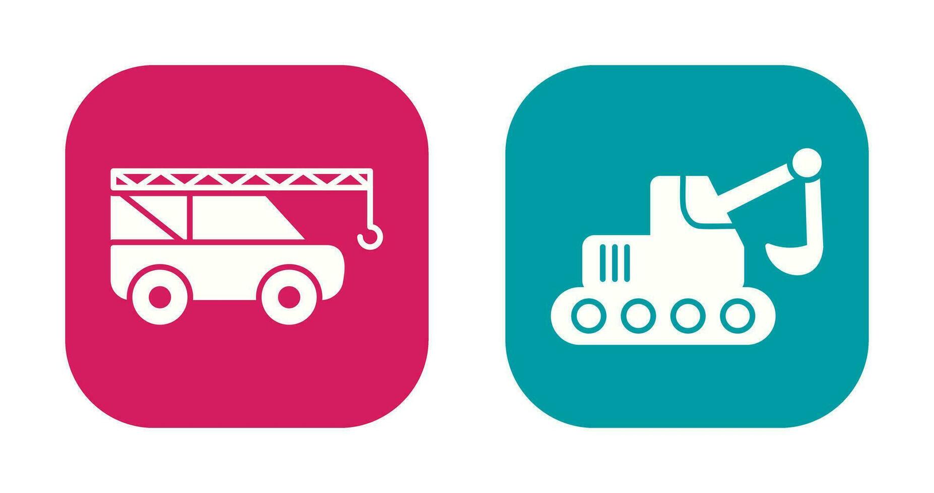 Crane and Escavator Icon vector