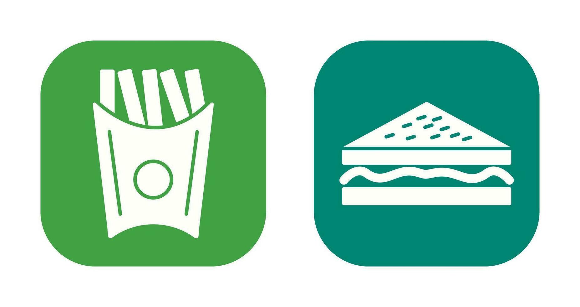 french fries and sandwich  Icon vector