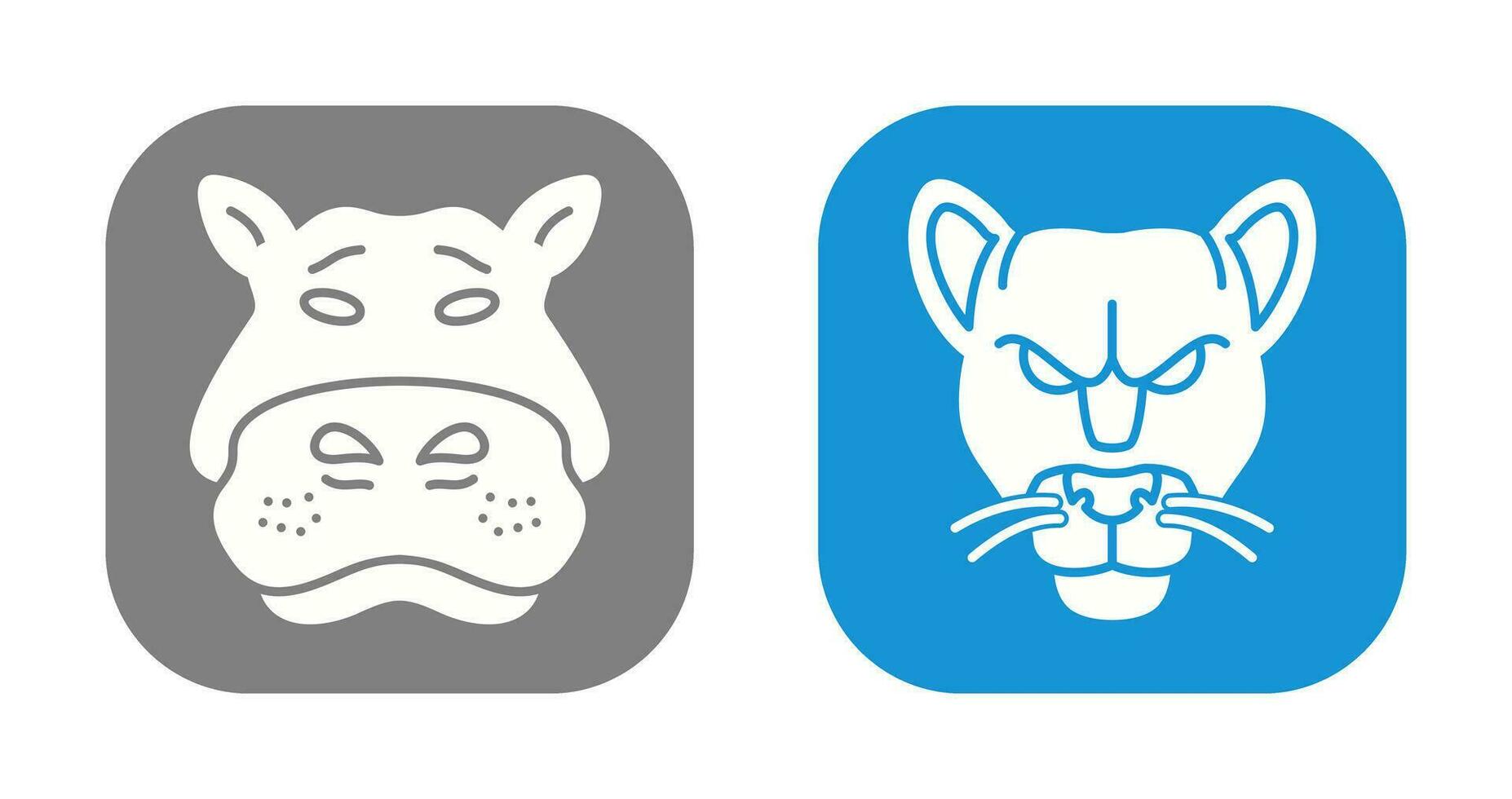 Panther an d Hippo Icon vector