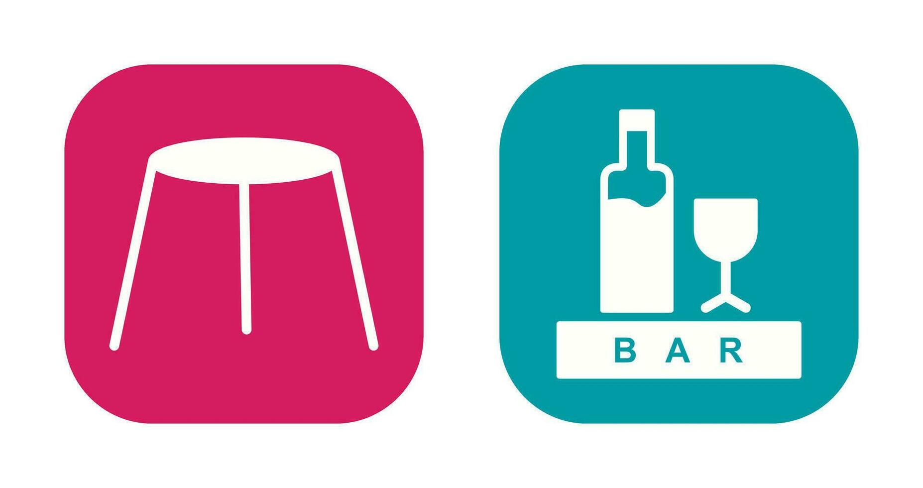 stool and bar sign Icon vector