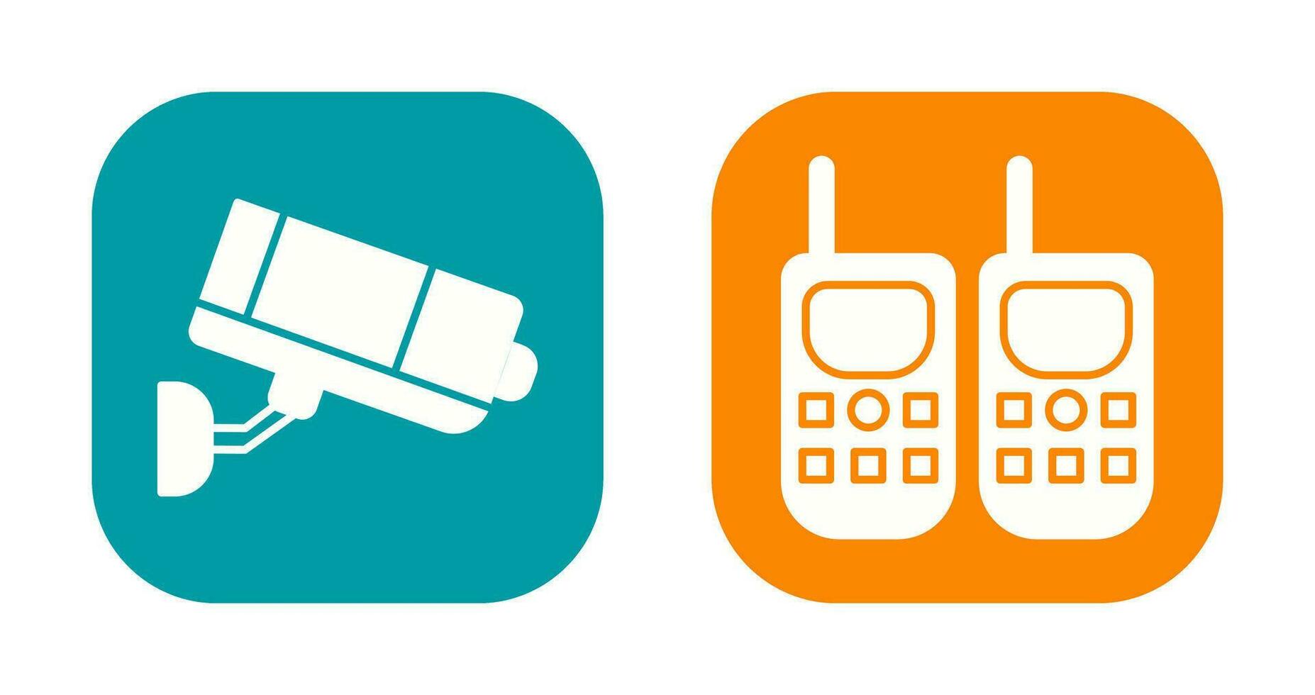 CCTV Camera and Walkie Talkie Icon vector