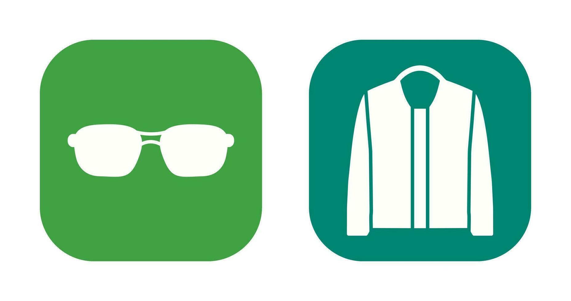 lentes y chaqueta icono vector