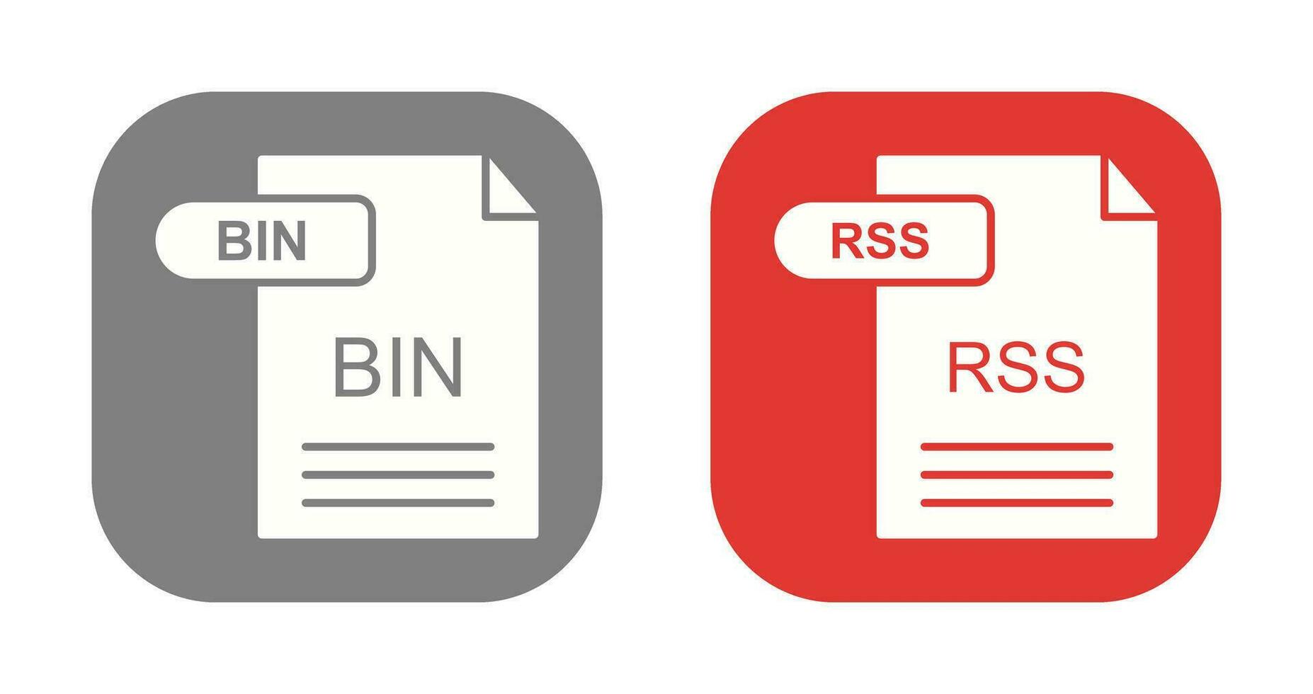 BIN and RSS Icon vector