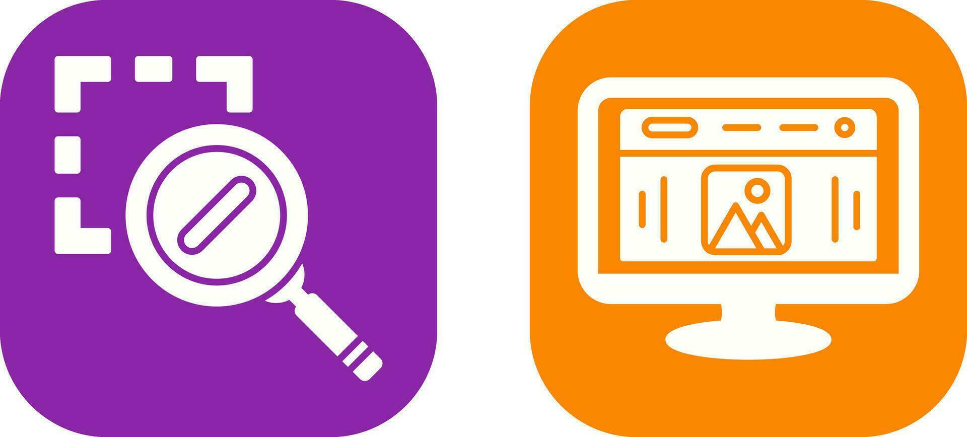 Zoom Out and Web Design Icon vector
