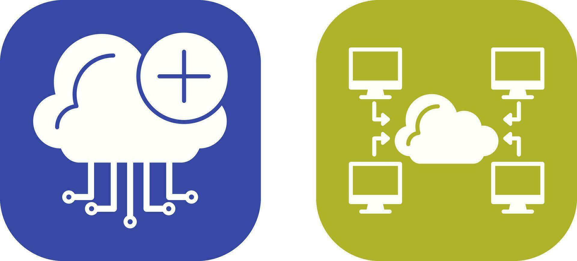 Cloud Computing and Computer  Icon vector