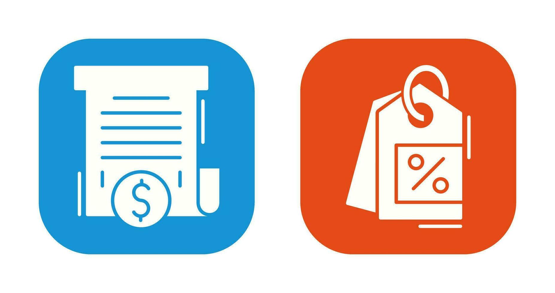 Bill and Price Tag Icon vector