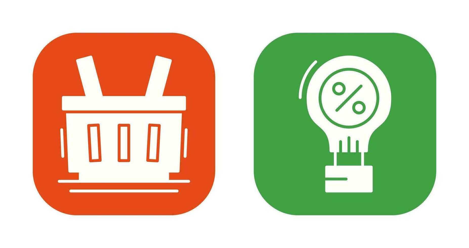 Hot Airballon and Shopping Basket Icon vector