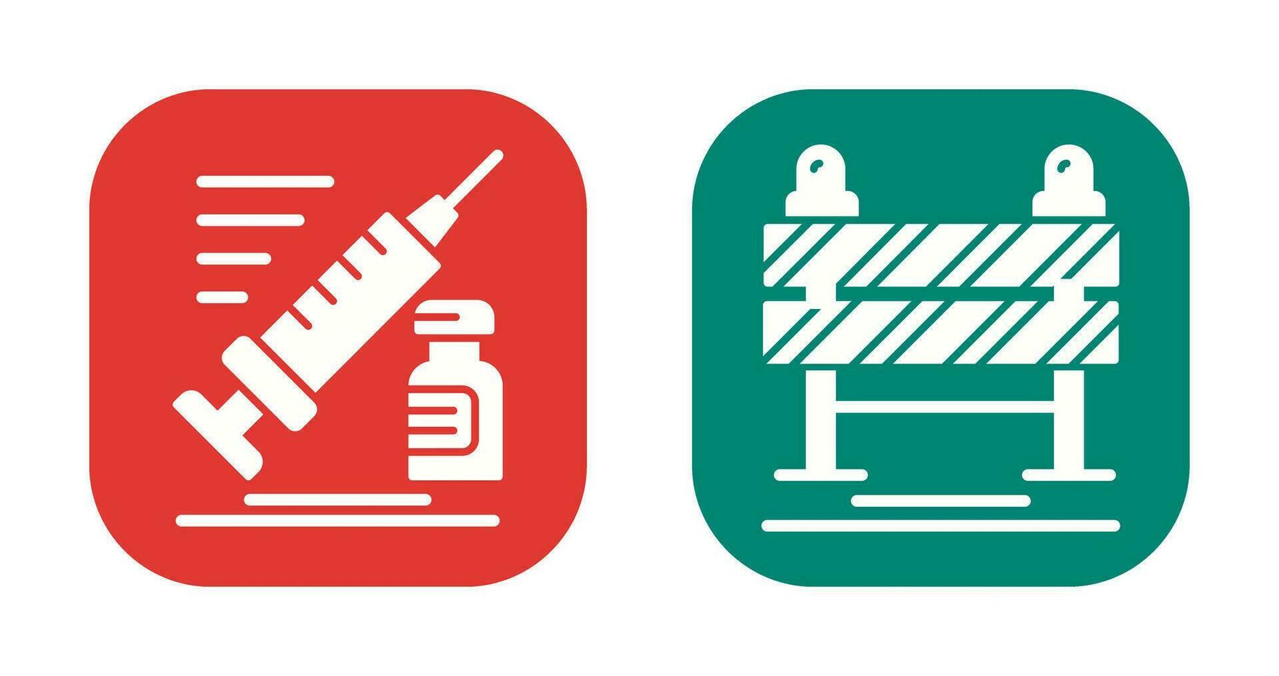 Syringe and Road Blockade Icon vector