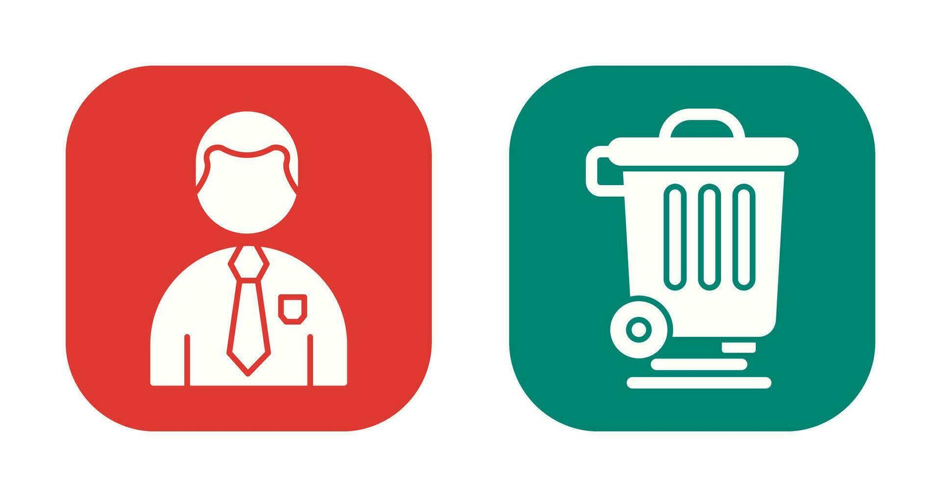 Employee and Dustbin Icon vector