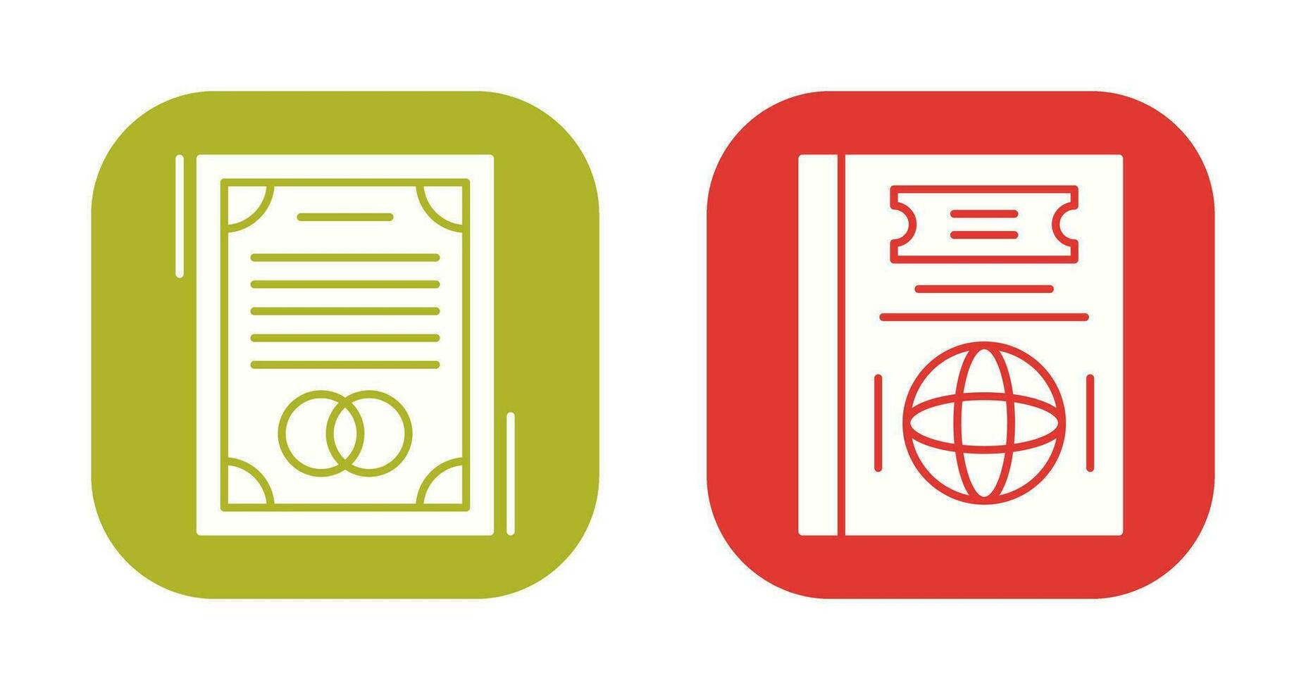Wedding and Passport Icon vector