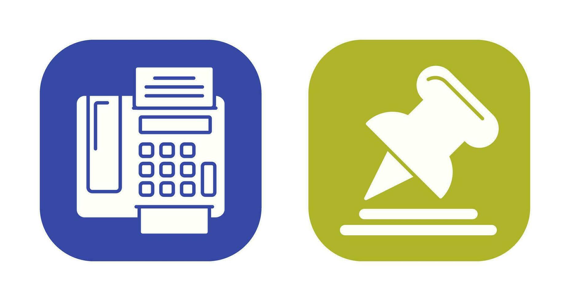 Fax Machine and Pin Icon vector