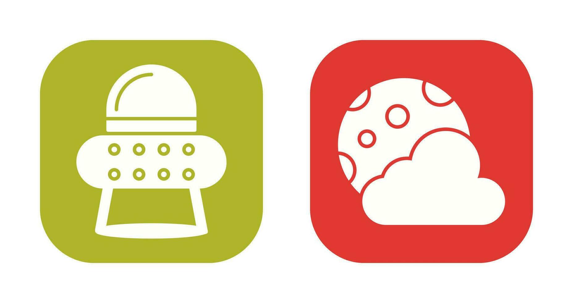 ufo and moon Icon vector