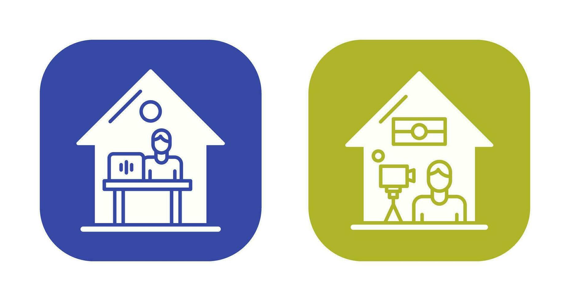 Work At Home and Lie Record Icon vector