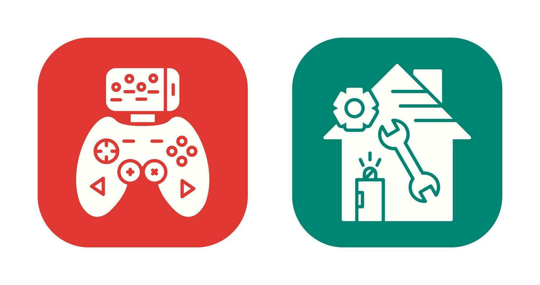 Game Controller and home repair Icon vector