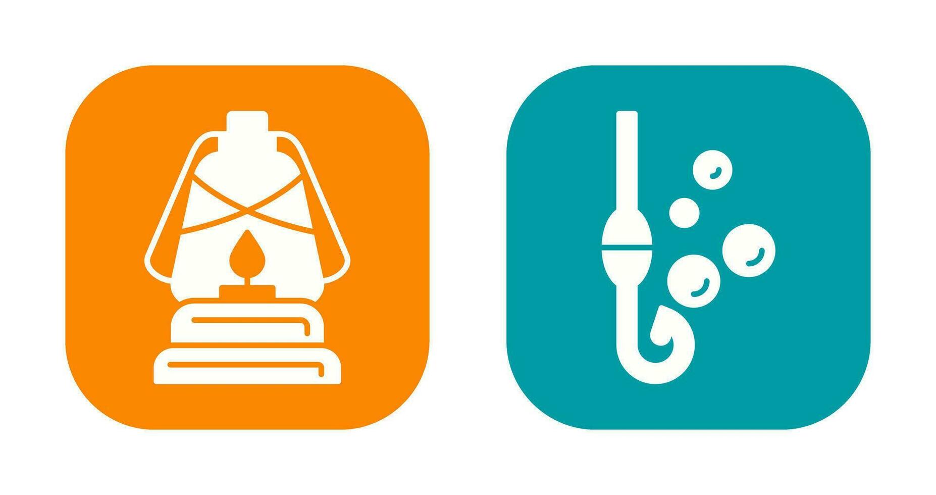 Lantern and Fishing Hook Icon vector