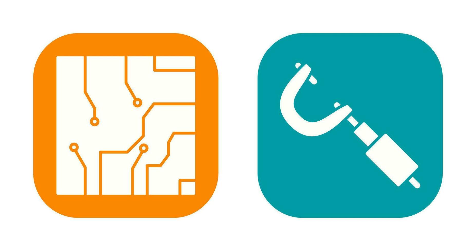 Electrical circuit and Micrometer Icon vector