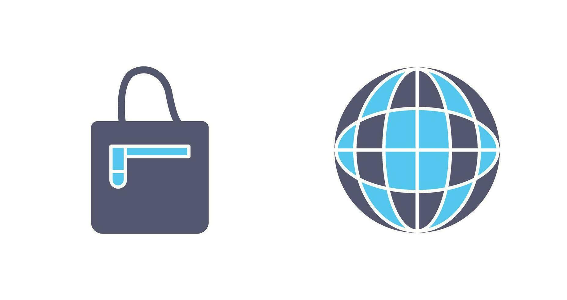 handbag and globe  Icon vector