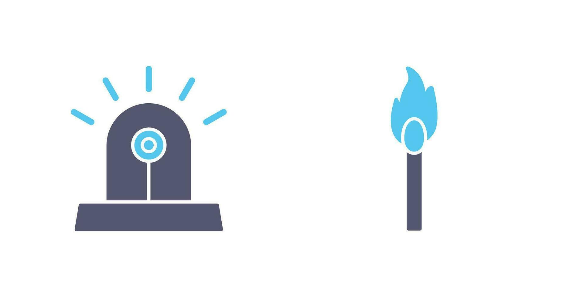 siren and lit matchstick Icon vector