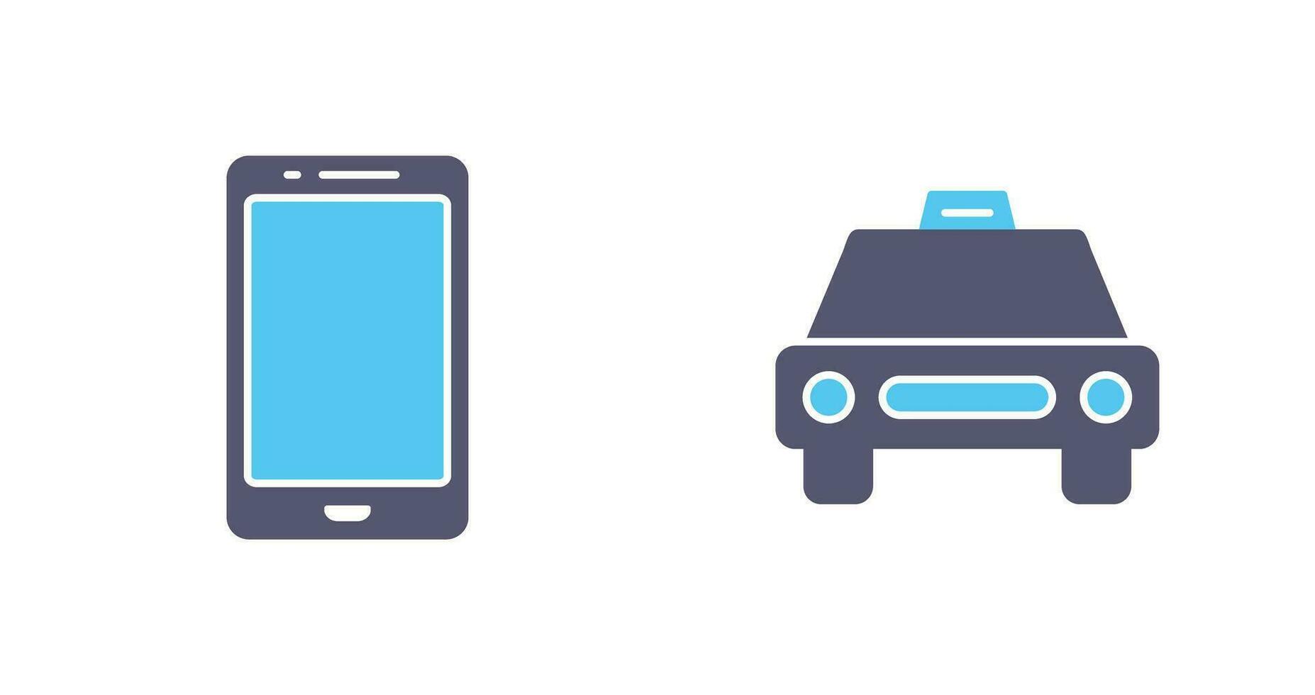 cell phone and cab  Icon vector