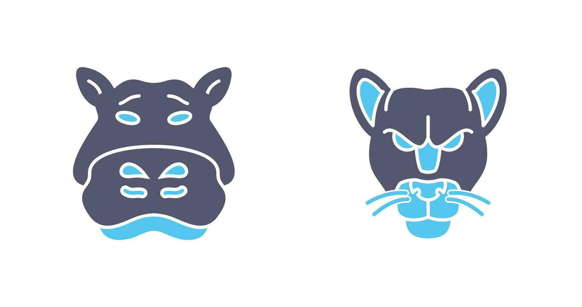 Panther an d Hippo Icon vector